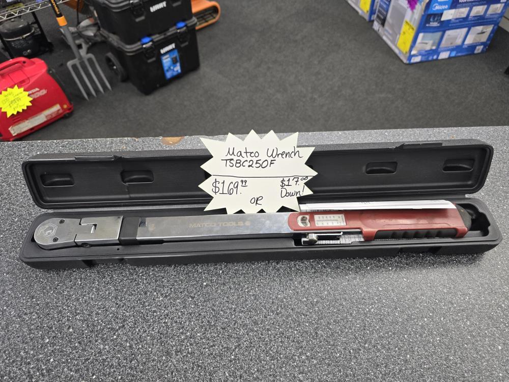 MATCO TOOLS TSBC250F 1/2" DRIVE SPLIT FLEX HEAD TORQUE WRENCH