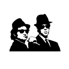 Blues brothers jake elwood adesivi murali wal sticker cropped pvc black 1 PZ.