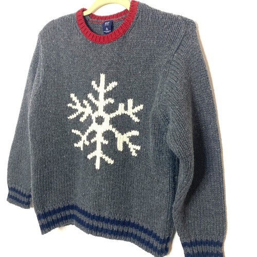 Gap 03 Y2K Snowflake Festive Pullover Knit Crewneck Sweater Kids Holiday XL (12) - Picture 4 of 11