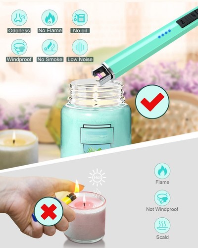 Rechargeable Lighter Electric Candle Lighters Arc Plasma Flameless Windproof ... - Picture 3 of 8