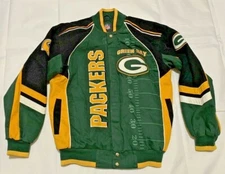 GREEN BAY PACKERS Snap Down Varsity Franchise Jacket Green Gridiron Medium Field