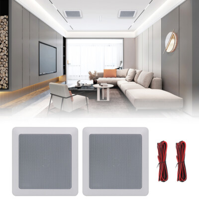Herdio 2X 5.25'' 160W in Wall Ceiling Speakers Flush Mount for Home Office Store