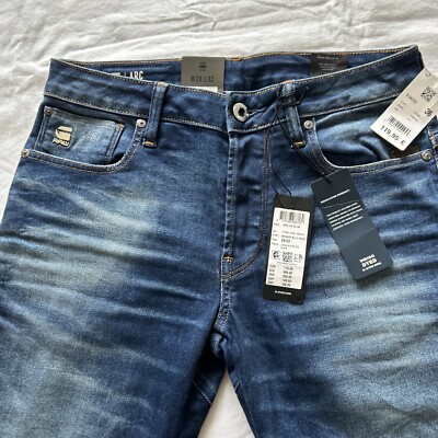 RAW G STAR JEAN INDIGO DYED W 28 L32 MODEL ARC 3D SLIM