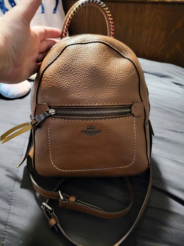 coach andi backpack with rainbow stitching