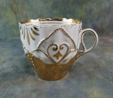 Vintage Tea Cup Porcelain White with Gold Trim made in Germany 