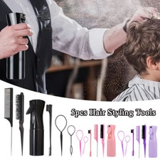 Hair Styling Comb Set Hairdressing Spray Bottle Back Teasing Brush Barber Tool
