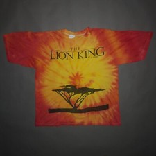 Vintage 90s The Lion King Tie Dye T Shirt All Over Print Disney Movie Promo L