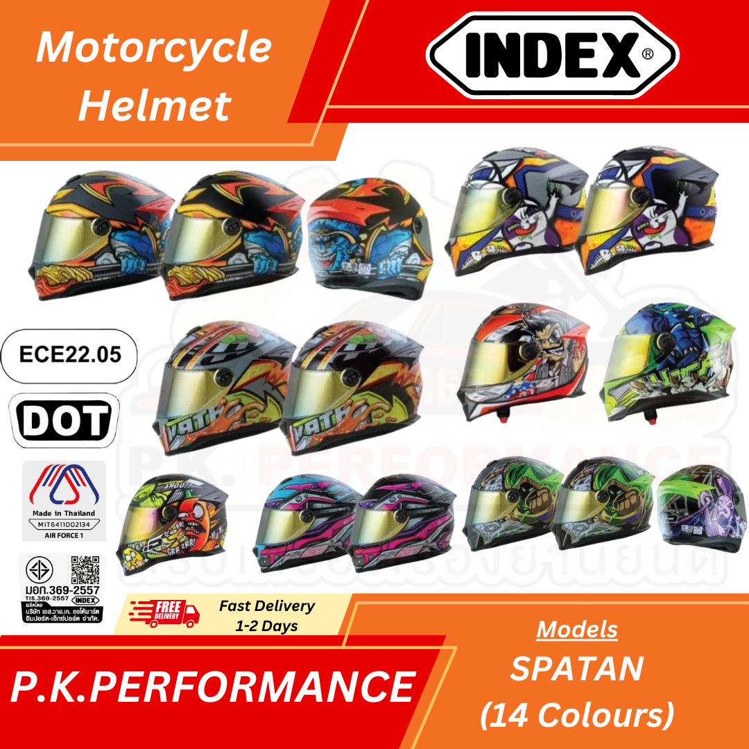 2023 Full-Helmet INDEX series SpatanBT size L (14 Colours) Made in