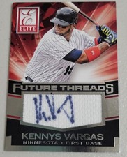 2015 ELITE FUTURE THREADS #2 BASEBALL KENNYS VARGAS AUTOGRAPH JERSEY