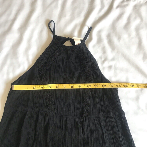 Abito a trapezio Mossimo Swing nero senza maniche Halter prendisole alto buco della serratura TG XS - Foto 5 di 9