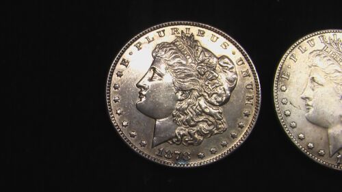 2 MORGANS 1881 p--1878 S BU GEM MORGAN SILVER DOLLARS - Picture 2 of 6