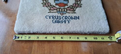 Hand Knotted Wool Cyrus Crown 12" Square Area Rug Salesman Sample Dilmaghani - Picture 2 of 3
