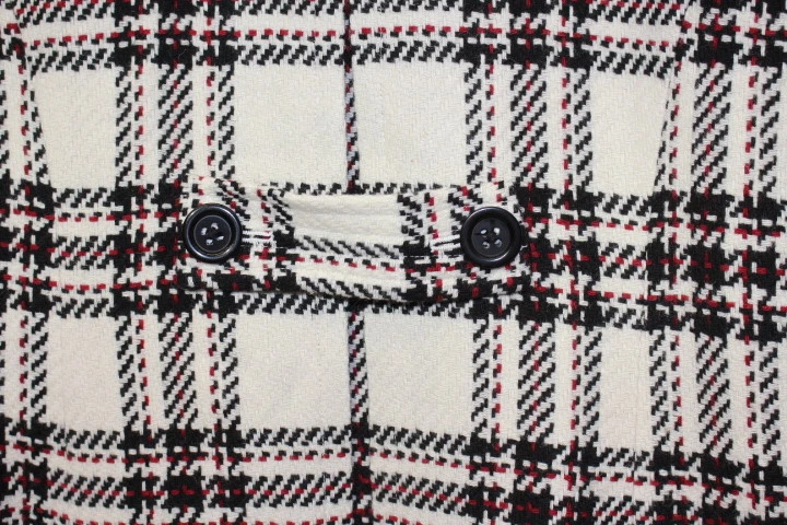 NWT (R)ELATIVITY White & Black Plaid Womens Lightweight Trench Coat Size S-B24A - Image 3 of 4