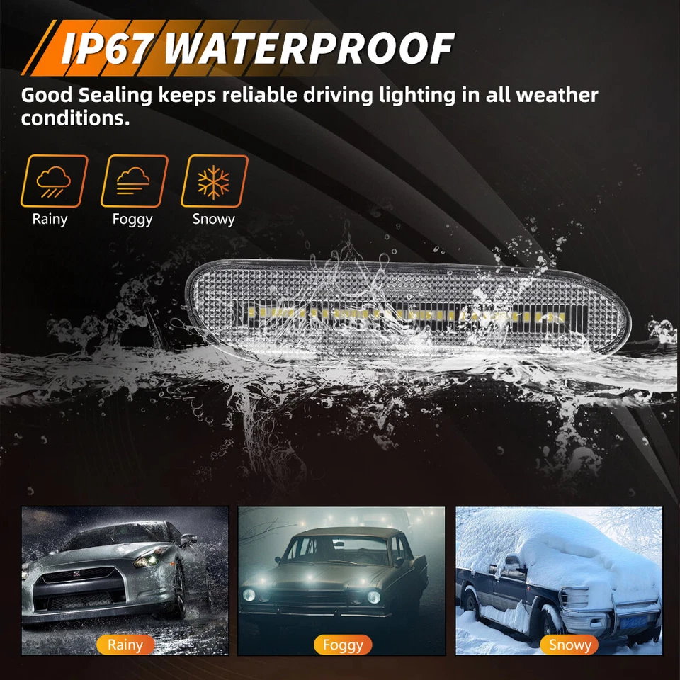 2X Luces de señalización laterales LED blancas de lente transparente para Dodge Neon 2000-2005 Foto 4 de 4