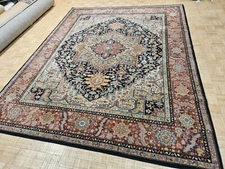 8x10 KARASTAN NAVY HERIZ 700 - 701  100% WOOL RUG GENUINE EXCELLENT CONDITION