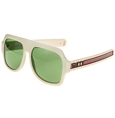 GUCCI GG0255S AUTHENTIC SEGA 0255 Ivory Green Stripe Unisex Sport