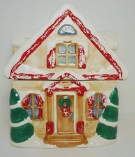 Christmas Holiday Winter Cabin Cottage Gingerbread Cookie Jar MCE EDI Sausalito 