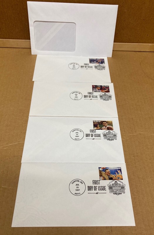 First day Issue Envelope Lot 4  LOMBARDI Packers Canton OH July 25, 1997 NFL