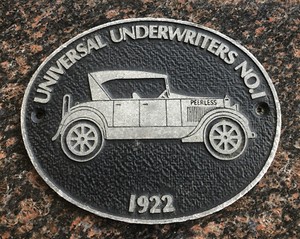 Universal Underwriters Number One Pewter Wall Sign 1922 9" X 10.5"