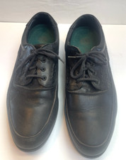 Hush Puppies Shoes Mens 9.5l Oxford Black Leather Round Toe Low