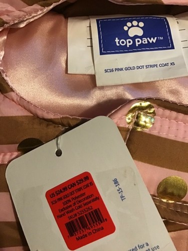 Top Paw gold dot stripe coat - Picture 3 of 3