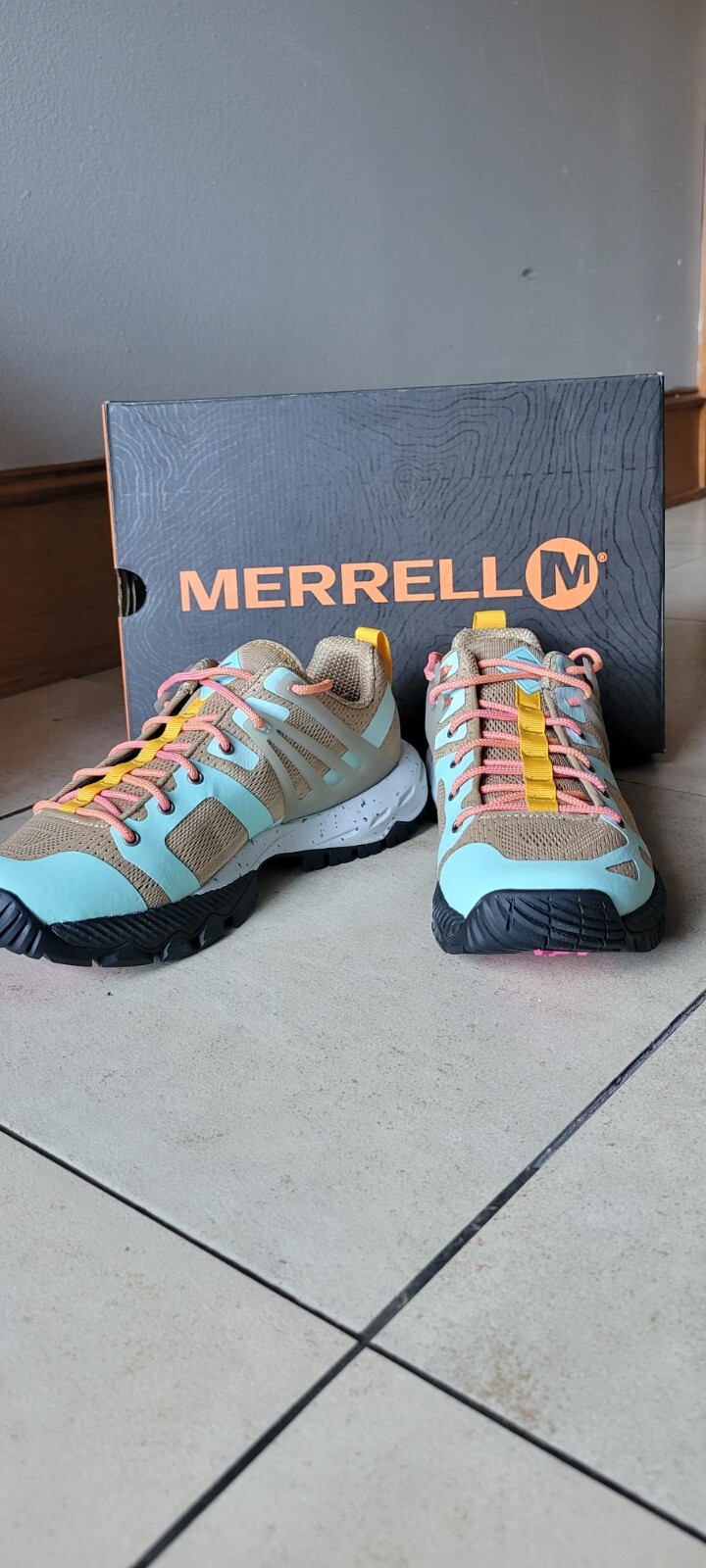 Merrell Scarpe Donna 6 Beige Blu Giallo MQM Ace Scarpe da Escursionismo Trail Running