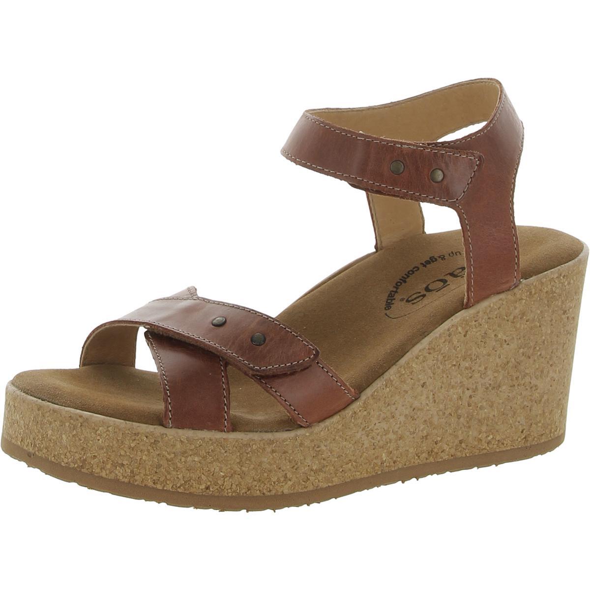 Женские босоножки на танкетке Taos Lexie коричневого цвета из кожи среднего размера (B,M) BHFO 9013