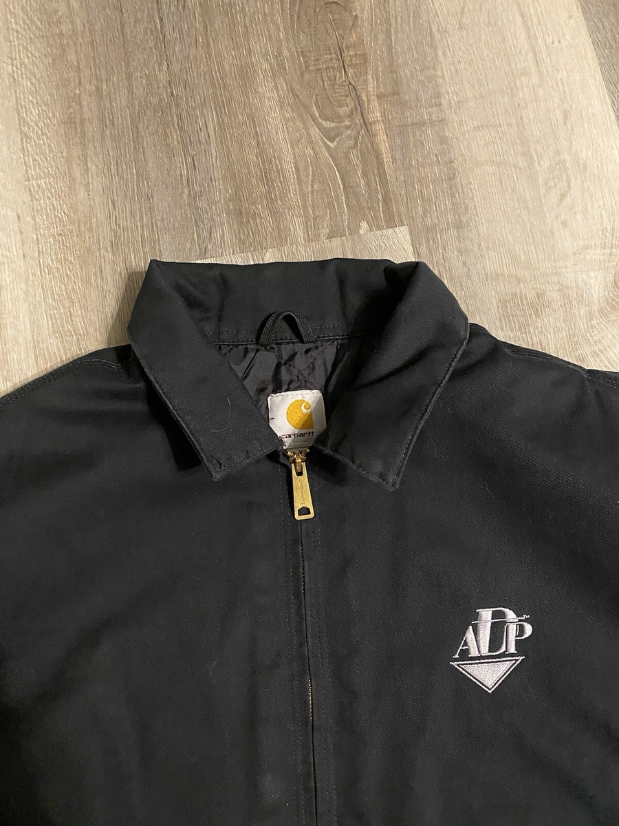 【Carhartt】J293 TWILL WORK JACKET 企業ロゴ 刺繍 Carhartt J293 Quilted Nylon-Lined Twill Work Jacket XL Black BLK