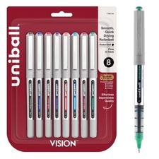 uniball  Vision Rollerball Pens, Fine Point 0.7mm , Assorted Colors, 8 Pack