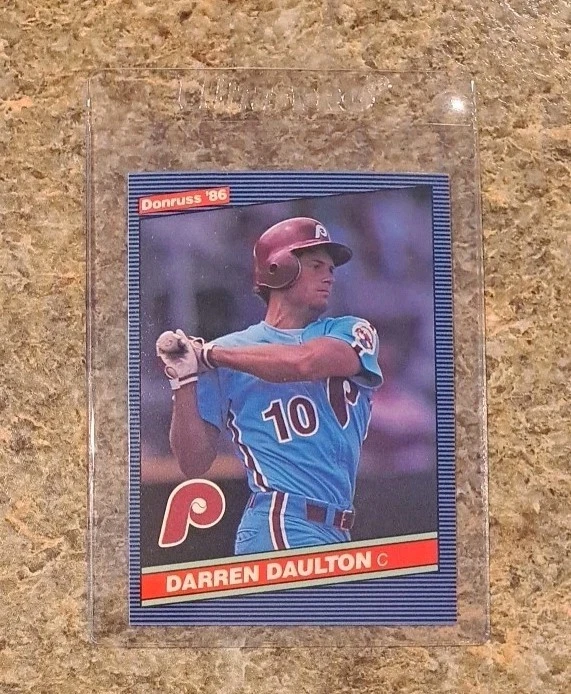 (5) Darren Daulton 1985 Fleer Rookie card RC 1986 1987 Donruss Topps Phillies  - Image 4 of 4