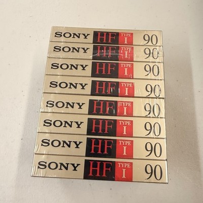 New Sony HF90 Type I Normal Bias audio cassettes 8 pack 90 min 6C-90HF SEALED