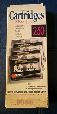 3 Pack Colorado Memory Systems 3T 250 Mini Data Cartridges, QIC-80