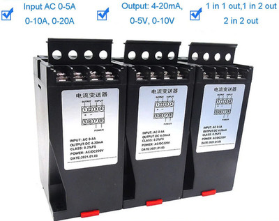 Transmitter AC Current Voltage Signal Isolator 0 20A Input 0 5V Output Precision