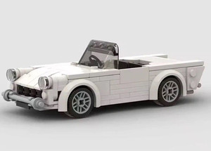 MOC Building Blocks Set Triumph TR6 Style Kit DIY WHITE M10128