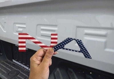 COMPATIBLE WITH 2024 2025 2026 3D DOMED RAISED US FLAG TAILGATE LETTERS DECALS