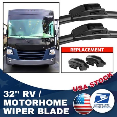 New 2pcs 32''&32'' Front Windshield Black Wiper Blade For Mandalay Valencia 07-10
