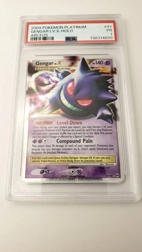 2009 Pokemon Platinum Arceus PSA 1 Gengar LV.X Holo #97 , Pop 42