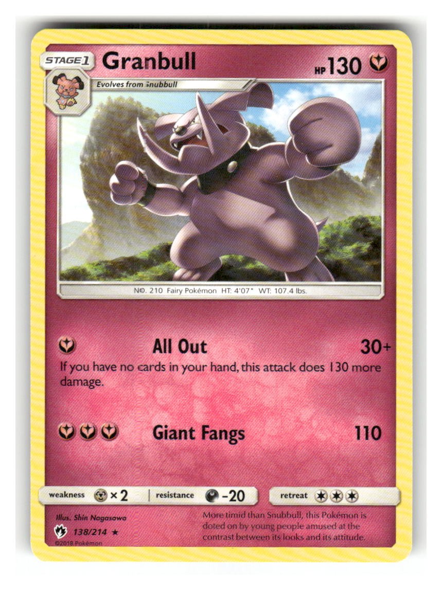 Granbull 138/214 Rare Lost Thunder Pokemon Lightly Played