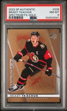 2022 SP Authentic Spectrum FX Brady Tkachuk #S38 - /50 GOLD  - PSA - /50 GOLD