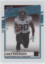 2020 Panini Chronicles Clearly Donruss Rated Rookie Red /199 James Robinson ng3