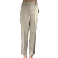 NEW NA-KD Women's Cream Twill High Waisted Straight Leg Trousers Dress Pants 36
