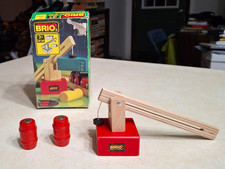 Vintage Brio Wooden Railway Universal Crane 33326 1980s Sweden w/ Original Box