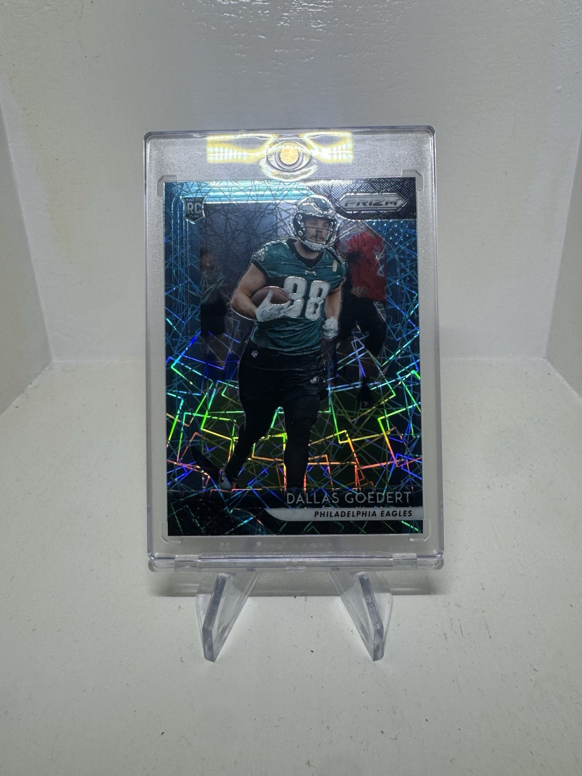 2018 Dallas Goedert Panini Prizm Light Blue Lazer Laser Rookie RC #299 Eagles