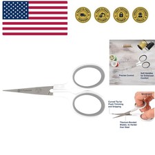 4" Embroidery Scissors with Curved Titanium-Bonded Blades for Flush Trimming,...