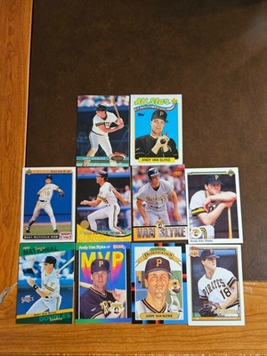 ANDY VAN SLYKE - **Lot of 10 Different (2 Ins)** - Pirates - (NRMT-MINT)