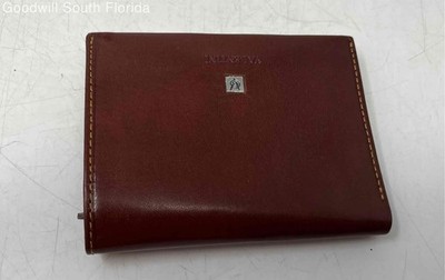 Valentini Womens Brown Leather Credit Card Slots Folding Bifold Wallet