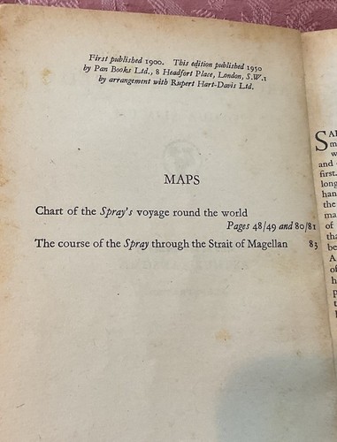 SAILING-ALONE AROUND The WORLD- Joshua Slocum 1950 Edition Soft Cover Inc Maps - Picture 5 of 7