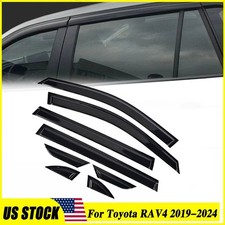 Fit For Toyota For Rav4 19-2023 2024 Black Window Visors Sun Rain Deflector 8pcs Fit For Toyota For Rav4 19-2023 2024 Black Window Visors Sun Rain Deflector 8pcs