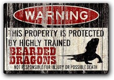 Bearded Dragons 8x12 In Funny Bearded Dragon Tin Metal Signs Home D cor Wall Art