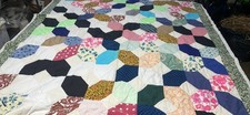 13/5/3. all hand quilted patchwork multicolor quilt very unique 70"x64"